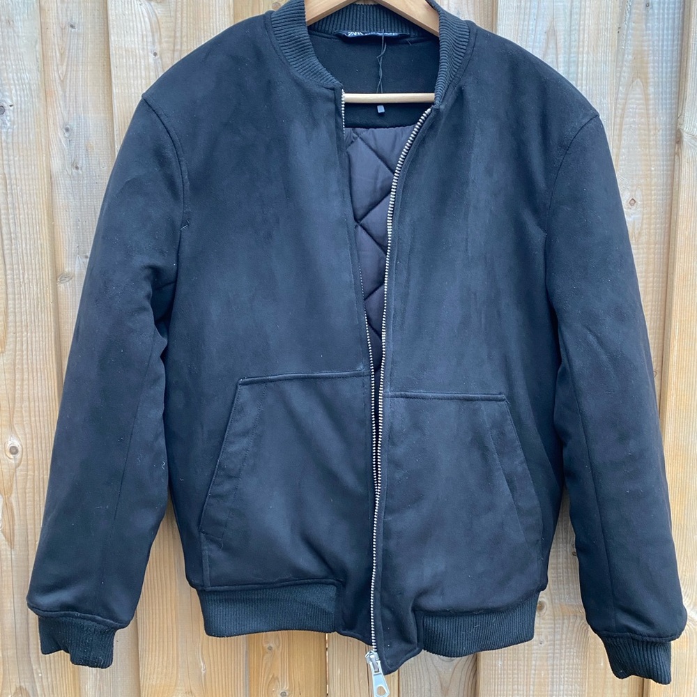 Faux suede black  jacket - Picture 4 of 7